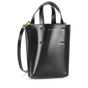 Marni nano museo shopping bag black crossbody